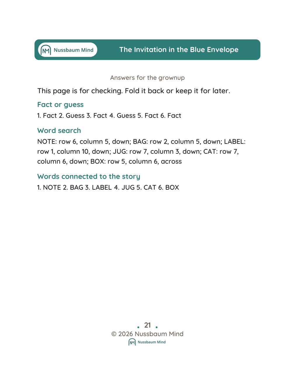 The Invitation in the Blue Envelope complete book page 22